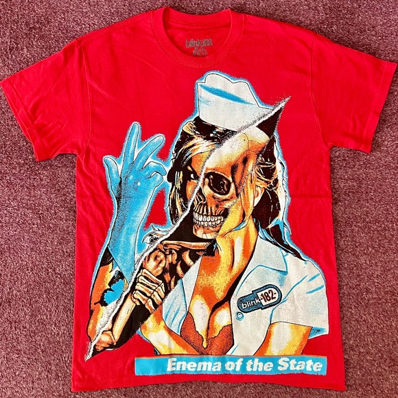 BLINK 182 ENEMA OF THE STATE 2 SIDED PREMIUM GRAPHIC T SHIRT SIZE S - Picture 1 of 6